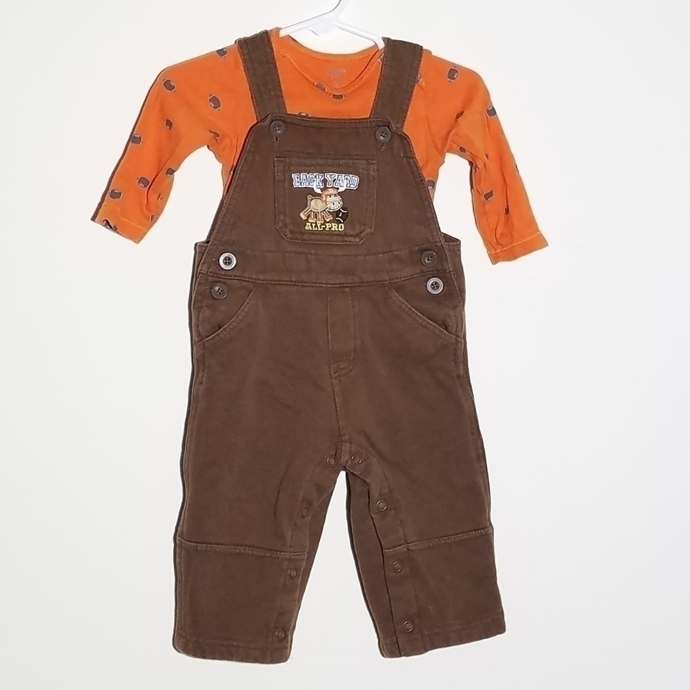 Carter's Set Moose Onesie Bodysuit Overalls 9m